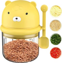 Mini Keukenmachine - Elektrische Hakker - Maaltijden Voorbereiden - Draadloos En Stil - 350 ml - Geel — thumbnail 1
