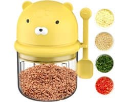 Mini Keukenmachine - Elektrische Hakker - Maaltijden Voorbereiden - Draadloos En Stil - 350 ml - Geel