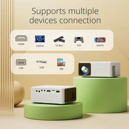 Yoton Y3 Mini Beamer - 7500 Lumen - 20000+ Uur - Compatibel met HDMI, USB, AV, Laptop, Smartphone - Wit en Zwart — thumbnail 2