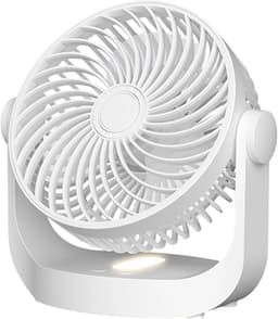VHV - Ventilator - Tafelventilator - Luchtcirculatie Ventilator met Sfeerverlichting - Draagbare Wandventilator 1200mAh - Krachtige 3-in-1 Tafel- en Muurventilator voor Kantoor, Keuken en Badkamer - Wit — thumbnail 1