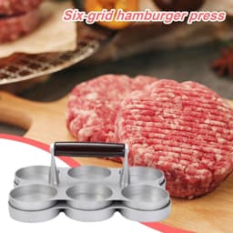 Vlees Patty Maker - Hamburger Pers - Perfecte Burgers Maken - 6 Kleine Roosters - 22.3x14.8x8.5cm — thumbnail 4