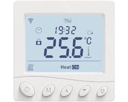 Slimme Thermostaat - Verwarming Thermostaat - Energie Besparen - Spraakbesturing Integratie - 8.6x8.6cm - Wit