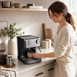 HOMCOM Coffee Maker-Edelstahl-29 x 22 x 28 cm-Schwarz — thumbnail 3