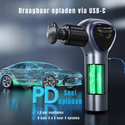 KIRA® Massage Gun - Massage Gun Draadloos - Massage Pistool - Massage Gun - Zwart - 13cm x 7cm x 37cm — thumbnail 4
