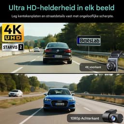Botslab Dashcam - 4K resolutie + FullHD achtercamera - Night vision met Sony Starvis 2 sensor - App bediening met Wifi - GPS ingebouwd - 2,0 inch LCD - Dubbele dashcam met -Spraakbediening-24/7 parkeerbewaking- inclusief 64gb Micro SD kaart — thumbnail 5