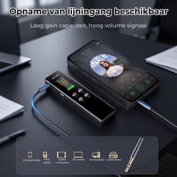 64 GB Voice Recorder - Dictafoon en Opname Apparaat met 1536 kbps HD-Opname, Spraakactivatie en Eén-Klik-Opname, USB-C Spraakrecorder met MP3-Speler, Afluisterapparatuur voor Interviews, Lessen en Vergaderingen — thumbnail 2