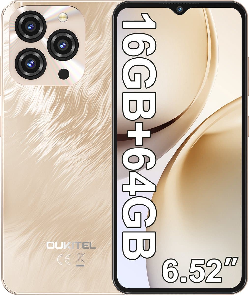 OUKITEL C3 Smartphone-5000mAh-16GB RAM-64GB ROM-13MP-6,52" HD-Android 14-Dual 4G-OTG-GPS — afbeelding 1