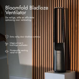 Bloomfold Aero Bladloze Ventilator - 101 cm - Grijs - Afstandsbediening - 4 Modi - Slaapstand - 7 uur Timer - 6 Snelheidsstanden — thumbnail 2