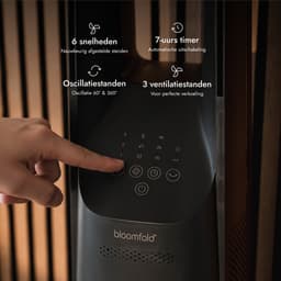 Bloomfold Aero Bladloze Ventilator - 101 cm - Grijs - Afstandsbediening - 4 Modi - Slaapstand - 7 uur Timer - 6 Snelheidsstanden — thumbnail 5