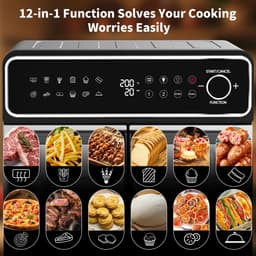 Dubbele Airfryer Oven 23L – 12-in-1 Heteluchtfriteuse met Dual Zone, Sync & Dual Cook, 230°C, Rotisserie en 13 Accessoires – Zwart — thumbnail 3
