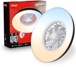 BRILONER Windora - Plafondventilator met verlichting - LED plafondlamp met ventilator - dimbaar - 5 snelheden - ventilator lamp zomer- en wintermodus - CCT - Ø60 cm - zwart — thumbnail 1