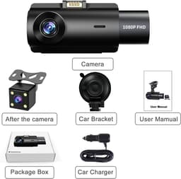 Dashcam 3 Kanaals - Auto Camera Recorder - Veilige Rit Registratie - Ingebouwde GPS - 170 Graden Hoek - Zwart — thumbnail 4