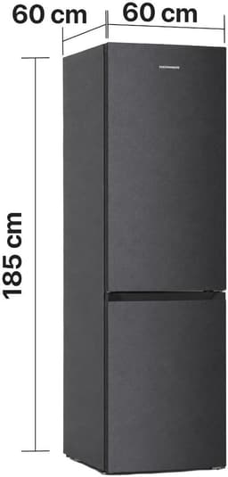 Heinner HCNF-HM293INVDGD Koel-vriescombinatie – 293 L – Total No Frost – Inverter Compressor – Energieklasse D – Instelbare Thermostaat – LED-verlichting – Antracietgrijs – 5 Jaar Garantie — thumbnail 4