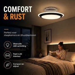 Evolar Smart Plafondventilator met Verlichting en WiFi - 71 cm - Stille Plafondlamp met Ventilator - Dimbaar Warm Wit Licht (LED) - EVO-CF185BW — thumbnail 5