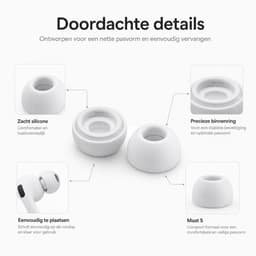 Oordopjes Voor AirPods Pro - 5 Paar - S - Ear Tips Vervanging Voor AirPods Pro - Voor AirPods Pro Gen 1 en 2 - Wit — thumbnail 2