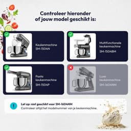 Deeghaak - Geschikt voor Fentic SM-1504N - RVS - Perfect voor het kneden van deeg - ShopVlot — thumbnail 2