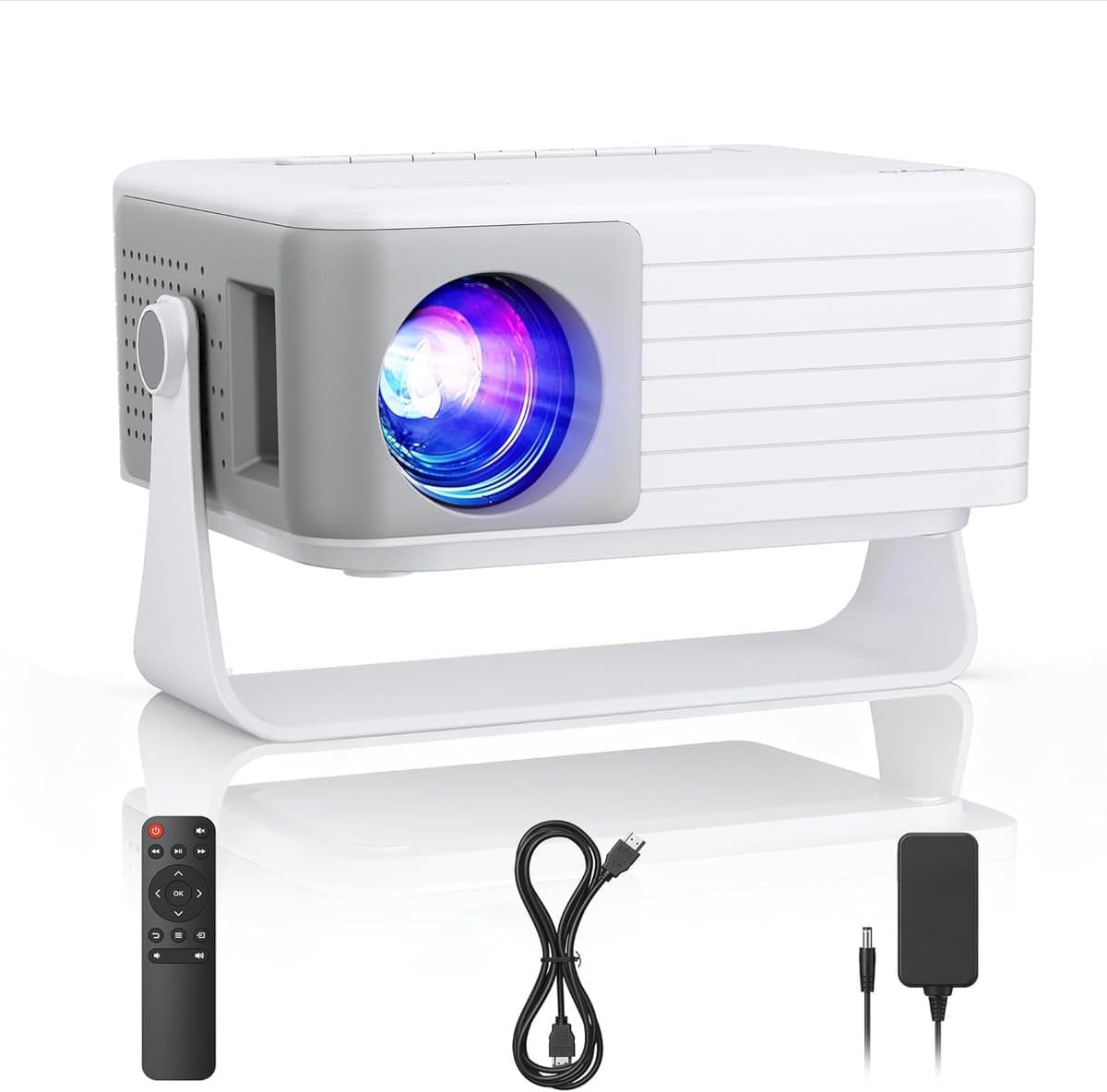 Mini Beamer Full HD 1080P – Compacte Projector met HDMI, USB & AV – 4K Ondersteuning – Home Cinema, Gaming & Presentaties — afbeelding 1