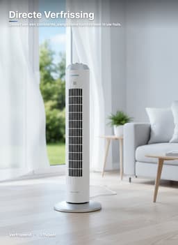 Cecotec Torenventilator EnergySilence 8090 Skyline 84cm | Krachtige Kopermotor | 3 Snelheden, Timer & Automatische Oscillatie voor Efficiënte Koeling — thumbnail 5
