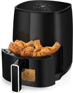 QORA® Mini airfryer - Airfryer - Airfryer klein - Zwart - ‎26cm x 30cm x 35cm — thumbnail 1