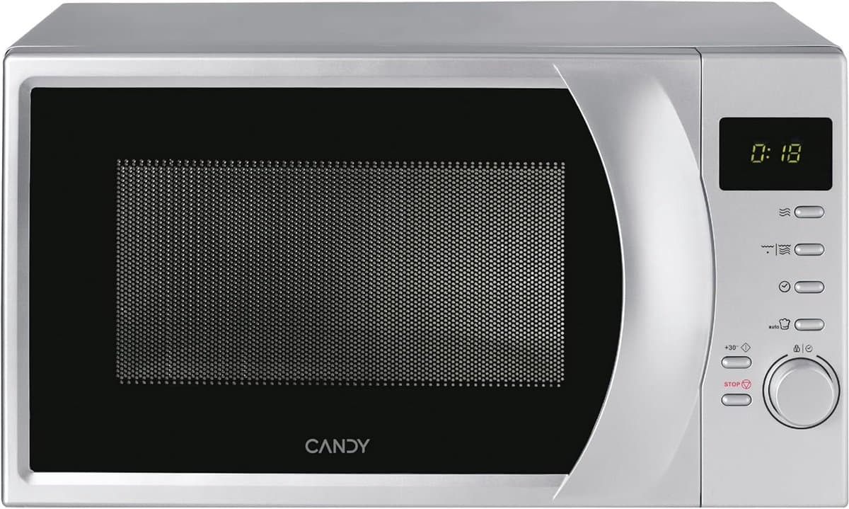 Magnetron met grill - Compacte oven - Snel maaltijden bereiden - Digitale bediening - 20 liter inhoud - Roestvrij staal — afbeelding 1
