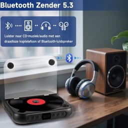 Draagbare Bluetooth-cd-speler met USB-C-snelladen – Ultradun en compact – Ondersteunt MP3/WMA-formaten – Geschikt voor zowel reizen als thuisgebruik – Zwart — thumbnail 4