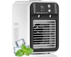 Airco-unit - Stille Draagbare Airconditioner Met Luchtbevochtiger Mist, 2/4u Timer En 2 Snelheden, Digitaal Display, 500ml Persoonlijke Verdampingskoeler, Voor Thuis, Slaapkamer - wit [Energieklasse A]