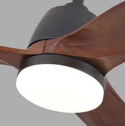 HAUSS SPOLE Ventilator - 42 Inch - Met Verlichting En Omkeerbare Luchtstroom - Massief Hout - Zwart En Donker Walnoot - Woonkamer — thumbnail 5
