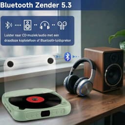 Draagbare Bluetooth-cd-speler met USB-C-snelladen – Ultradun en compact – Ondersteunt MP3/WMA-formaten – Geschikt voor zowel reizen als thuisgebruik – Groen — thumbnail 4