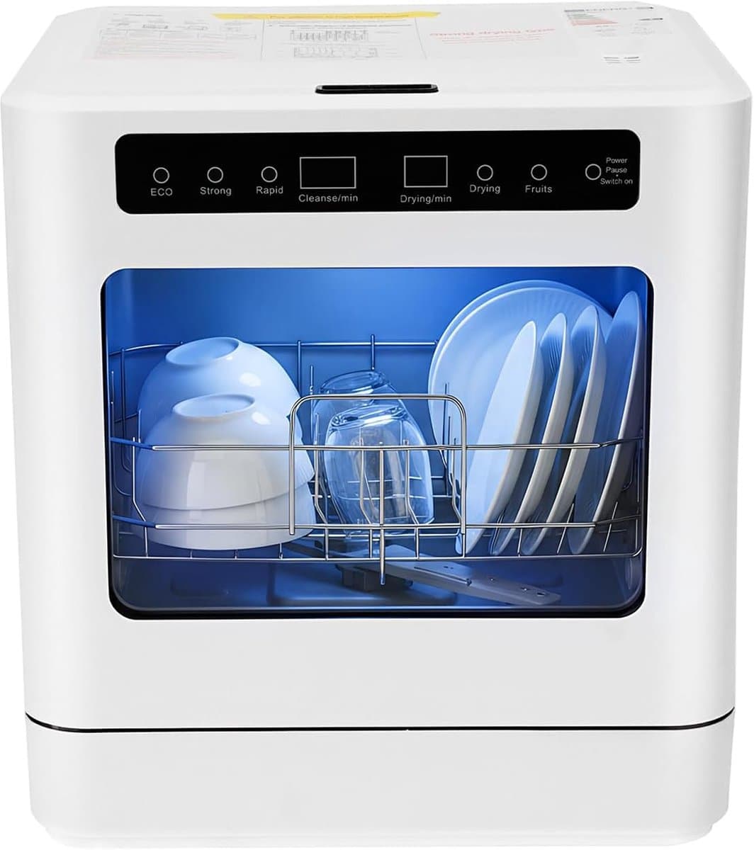 Tafelvaatwasser - Mini vaatwasser - Servies Reinigen - 4 Programma's - 6-8 Borden - Wit — afbeelding 1