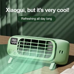 Draagbare USB-ventilator zonder bladen, compacte ventilator voor thuis en buitenshuis, mini-nachtlampje, 5 instelbare snelheden, roze. — thumbnail 5