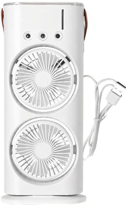 Mini USB-ventilator met mist - 3 in 1: personeel ventilator, verdampende luchtkoeler en kleine luchtbevochtiger, 3 regelbare snelheden — thumbnail 1