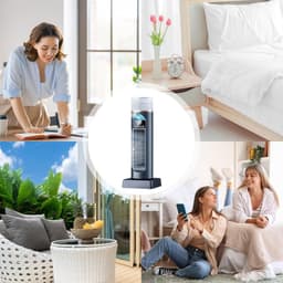 Draagbare Bureauventilator met 6 Snelheidsstanden & Oscillatiefunctie, Ruimtebesparende Tafelventilator voor Studentenkamers, Studieruimtes, Thuiswerkplekken en Kantoren — thumbnail 4
