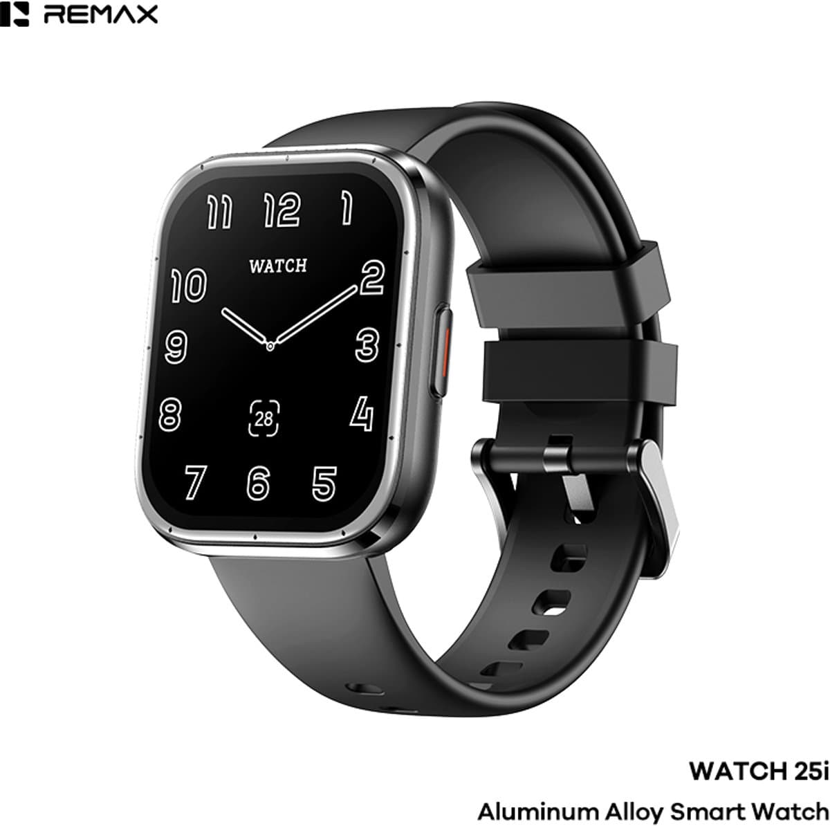 Remax WATCH25i - Smartwatch - Aluminium behuizing - Zwart — afbeelding 1