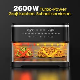 Heteluchtfriteuse Dubbel - Dubbele mand - Gelijk Koken - SYNC functie - 11 Liter - Zwart — thumbnail 4