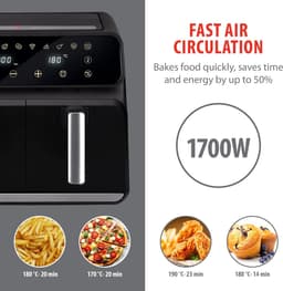 Dubbele Heteluchtfriteuse - Airfryer XXL - Gezond Koken - Sync Finish Functie - 8 Liter - Zwart — thumbnail 3
