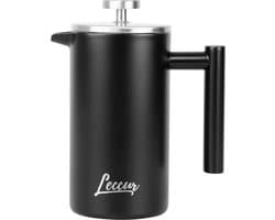 Leccur French Press Koffiemaker - Cafetière Dubbelwandig - RVS 0.8 liter