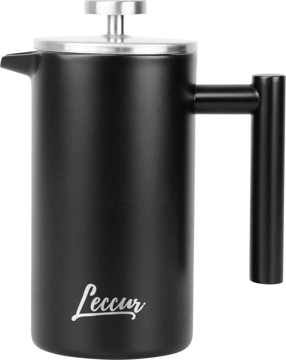 Leccur French Press Koffiemaker - Cafetière Dubbelwandig - RVS 0.8 liter — afbeelding 1