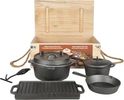 Esschert Design - 7 Delig Kampvuurkookset - Dutch Oven - Dutch oven - Staal - — thumbnail 5