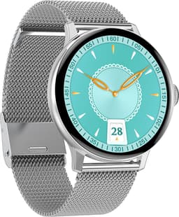 Belesy® NUMBER 2 - Smartwatch Heren – Smartwatch Dames - Horloge – Stappenteller – Calorieën - Hartslag – Sporten - Splitscreen - Kleurenscherm - Full Touch - Bluetooth Bellen – Staal – Milanees - Zilver - Moederdag — thumbnail 2