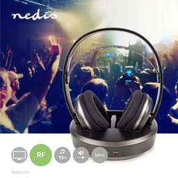 Nedis Draadloze TV-Koptelefoon – Over-Ear – RF – 100 m – 11 uur Batterij – Laadstation – Zilver — thumbnail 5