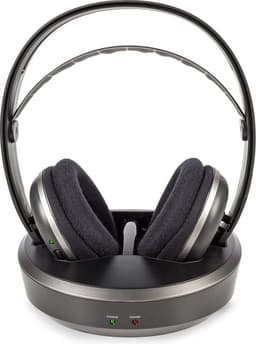 Nedis Draadloze TV-Koptelefoon – Over-Ear – RF – 100 m – 11 uur Batterij – Laadstation – Zilver — thumbnail 1