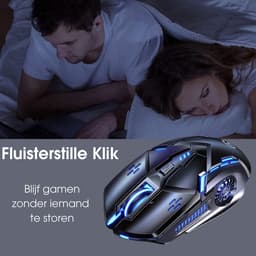 SAMMIT Gaming Muis met LED Verlichting - Stille Muis - Ergonomisch Ontworpen - 1200 tot 3200 DPI - Zwart — thumbnail 2