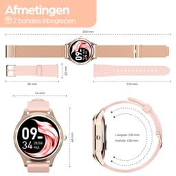 Actyve Smartwatch Amoled Dames Rosé Goud - Geschikt voor elke smartphone - Horloge dames - Stappenteller - Slaapmonitor - Saturatiemeter - Full Touchscreen — thumbnail 4