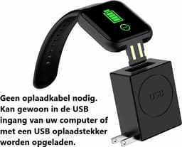 Belesy® Base - Smartwatch - Horloge - 1,3 inch Kleurenscherm - Stappenteller - Bloeddrukmeter - Verbrande calorieën - 3x sportmodus - Siliconen - Zilver - Zwart - Moederdag — thumbnail 4