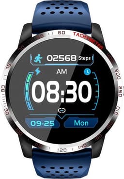 Belesy® Tachy - Smartwatch Dames - Smartwatch Heren - Horloge - 1.3 inch - Kleurenscherm - Stappenteller - Bloeddruk - Hart ECG - Mutli sport - Zilver - Blauw - Siliconen - Moederdag — thumbnail 1