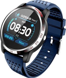 Belesy® Tachy - Smartwatch Dames - Smartwatch Heren - Horloge - 1.3 inch - Kleurenscherm - Stappenteller - Bloeddruk - Hart ECG - Mutli sport - Zilver - Blauw - Siliconen - Moederdag — thumbnail 2