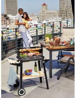 Grote Barbecue BBQ ideaal in de zomer met wielen - extra barbequespies van 70cm - — thumbnail 2