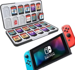 Casecentive - 24-in-1 Game Card Case geschikt voor Nintendo Switch - Premium beschermhoes - Nintendo SD kaart houder - Silicone slots - Nintendo Switch Accessoires - zwart — thumbnail 2