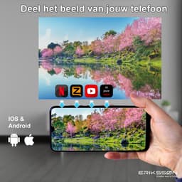 Erikssøn Beamer Prime - Ingebouwde Krachtige Speaker - 6600 Lumen - 1080P Full HD - Wifi Projector - Streamen vanaf je telefoon - Mini Beamer - Beamers - IOS & Android - Smart - Zwart — thumbnail 4