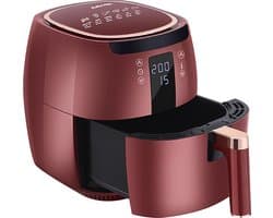 Swiss Pro+ - SP-DAF7LR - airfryer XXXL - Intelligente Heteluchtfriteuse Digitaal- 7 L - XXXL - New Model 2026 - GRATIS Recepten Boek - Touchscreen - TURBO Opwarmen - Rood - 7 liter